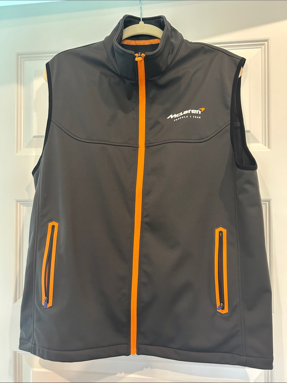 McLaren Gray Softshell Vest with Orange Trim - Picture 1 of 4
